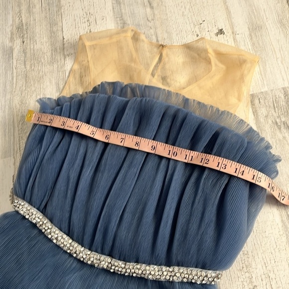 Endless Rose Blue Tulle Tiered Mini Dress With Jeweled Belt Size Small NWT - Picture 12 of 13